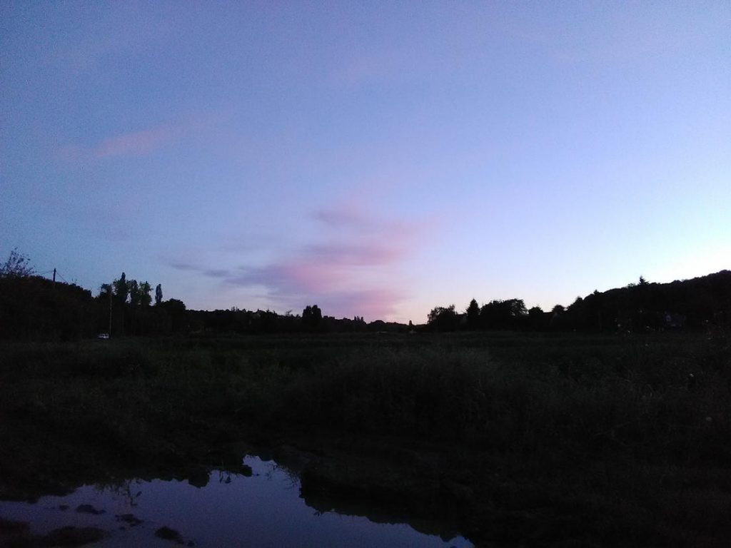 coucher de soleil chez SARL Renard, maraîcher bio, 78